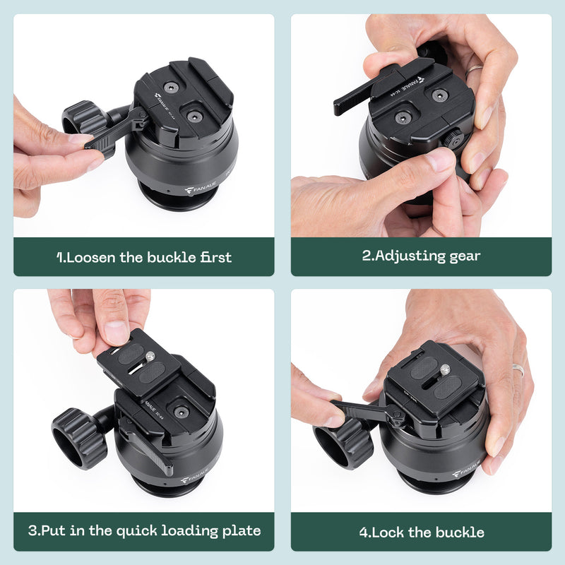 Load image into Gallery viewer, FANAUE IN-60T / IN-40T Inverted Ball Head For Shooting Hunting Load 30kg/20kg