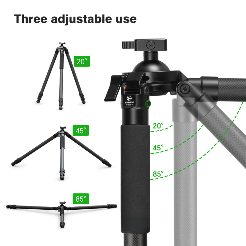 Load image into Gallery viewer, FANAUE HT-3630-65 66.14" Carbon Fiber Tripod For Hunting Shooting with 65mm ballhead,3 section