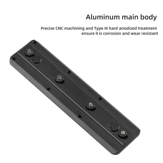 FANAUE Keymod Rail Tripod Plate Adapter Mount BKMOD-140 with Safety Stop Screws,for Tripod Ball Head Ballhead,Compatible Arca Swiss RRS Dovetail