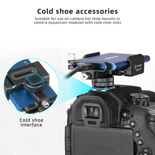 FANAUE SSD Mount Bracket SSD Holder for Samsung T5/T7 SSD, SanDisk SSD, SanDisk SSD T5/T7/T2, Compatible with SmallRig Cage for BMPCC 6K Pro - 3272