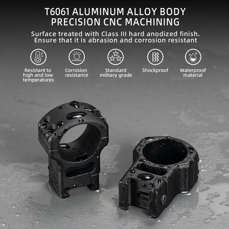 Load image into Gallery viewer, FANAUE SP-3038 Aluminum Picatinny Scope Rings for 30mm Diameter Picatinny Scope Rails, Cantilever Scope Mounting Double Rings Provide Stable Support for Tracking Targets