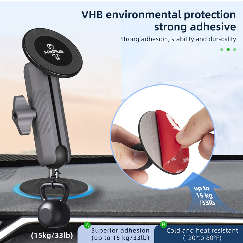 Load image into Gallery viewer, FANAUE SC-03T9 Magnetic Car Mount Compatible with RAM Mount B Size Ball Head, Magnetic car phone holder can be mounted on car dashboard