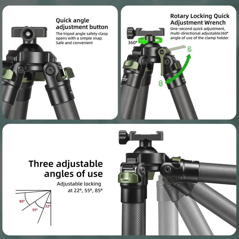 Load image into Gallery viewer, FANAUE Shooting Tripod (ST-30 ST-45 ST-65)with Durable Aluminum Ballhead and Carbon Fiber Leg