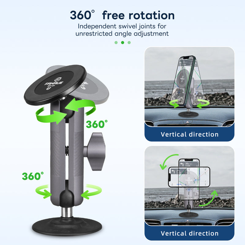 Load image into Gallery viewer, FANAUE SC-03T9 Magnetic Car Mount Compatible with RAM Mount B Size Ball Head, Magnetic car phone holder can be mounted on car dashboard