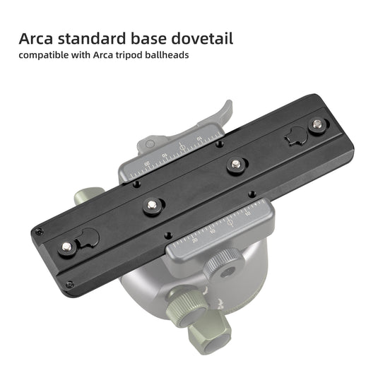 FANAUE Keymod Rail Tripod Plate Adapter Mount BKMOD-140 with Safety Stop Screws,for Tripod Ball Head Ballhead,Compatible Arca Swiss RRS Dovetail