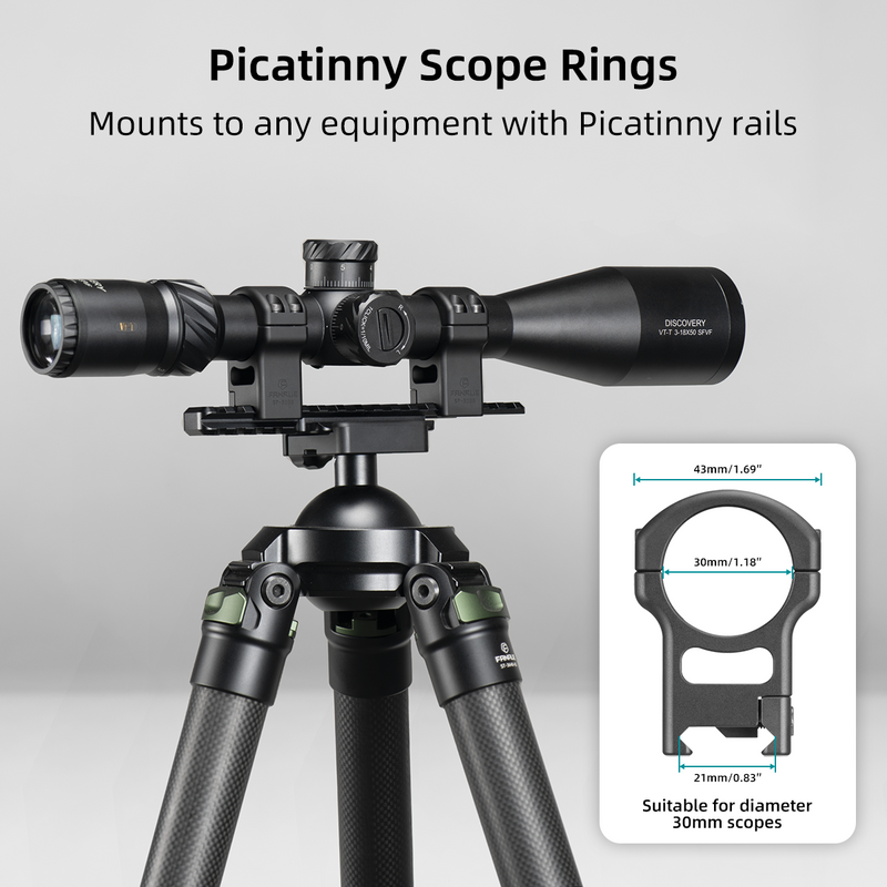 Load image into Gallery viewer, FANAUE SP-3038 Aluminum Picatinny Scope Rings for 30mm Diameter Picatinny Scope Rails, Cantilever Scope Mounting Double Rings Provide Stable Support for Tracking Targets