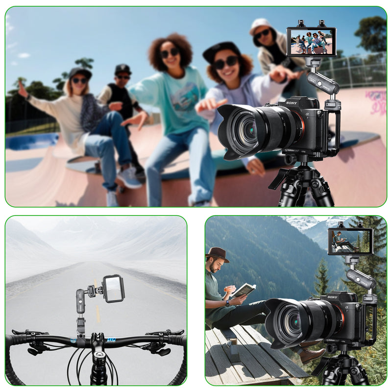 Load image into Gallery viewer, Camera Magic Arm, Flexible Articulating Arm with 1/4” Screws, Field Monitor Mount with Dual Ballhead, Aluminum - 3873