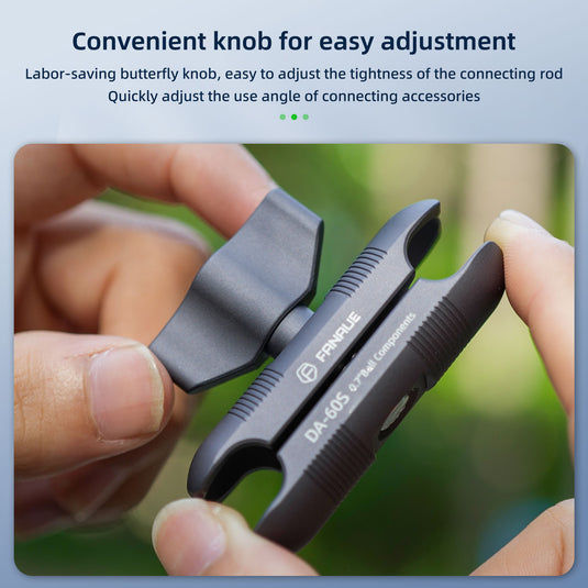 FANAUE Double Socket Arm Only Supports 17mm Ball Head Compatible Garmin GPS With 1/4 Ball Head Components