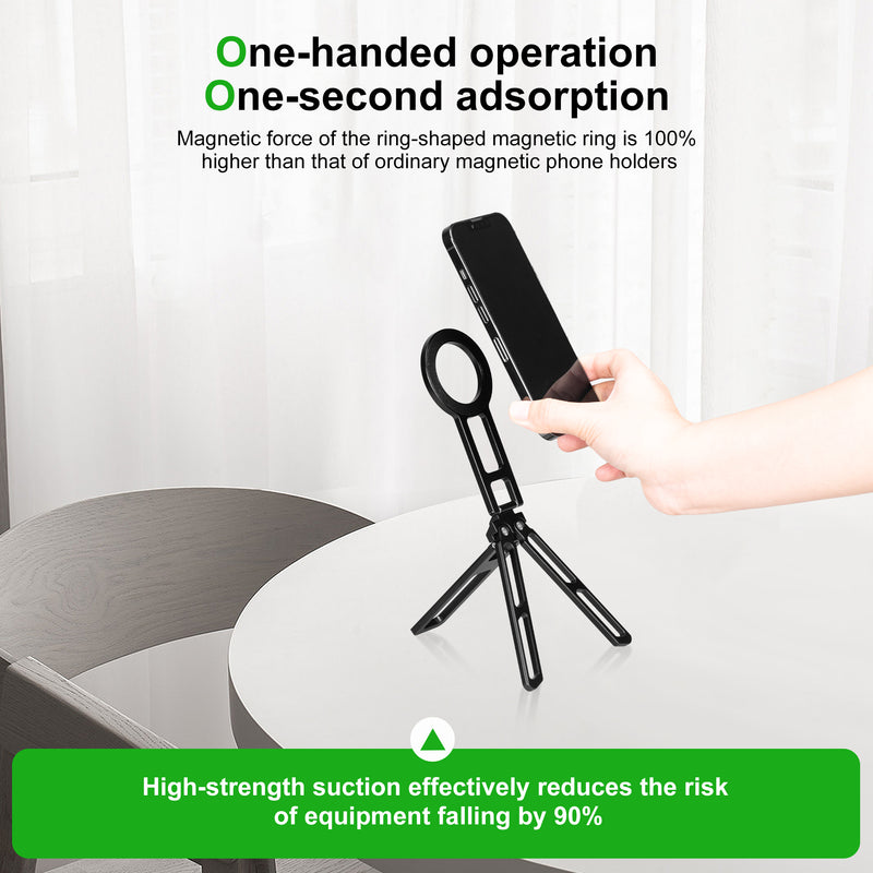 Load image into Gallery viewer, FANAUE Magnetic Pocket Phone Tripod Foldable Compatible with Magsafe iPhone Plus Pro Max Series, Magnetic Phone Holder for 4.5-7.5" phone