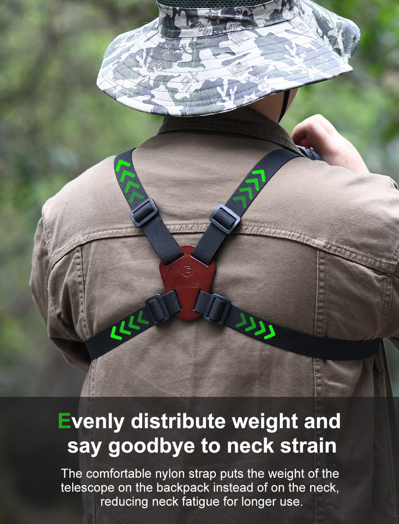 Load image into Gallery viewer, FANAUE Leather Binocular Harness Strap - Adjustable X-shaped Decompression Strap for Birding, Hunting, Hiking, Outdoors