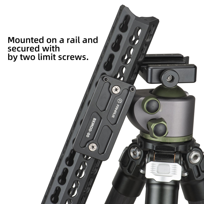 Load image into Gallery viewer, FANAUE Keymod Rail Tripod Plate Adapter Mount with Safety Stop Screws,for Tripod Ball Head Ballhead,Compatible Arca Swiss RRS Dovetail