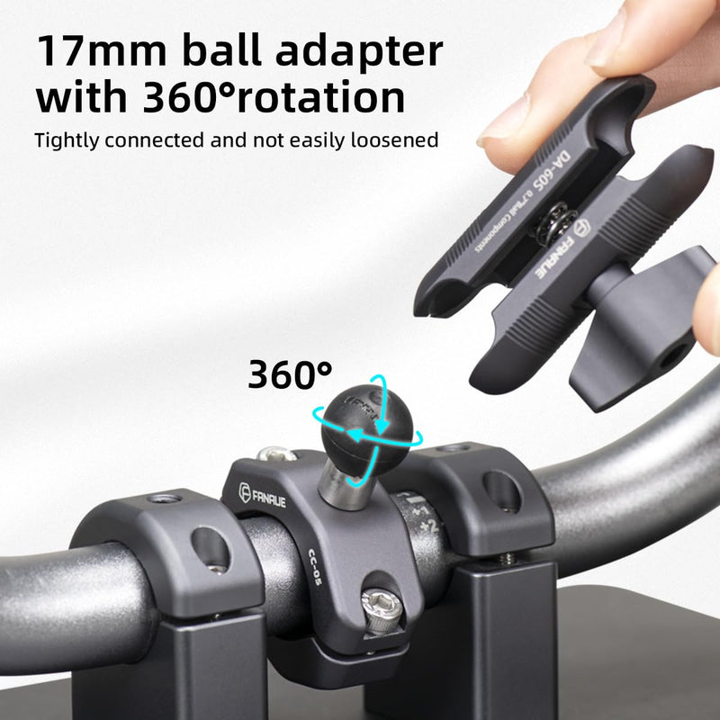 Load image into Gallery viewer, FANAUE B-17 Aluminum 17mm Ball Head Adapter with 1/4 inch Thread
