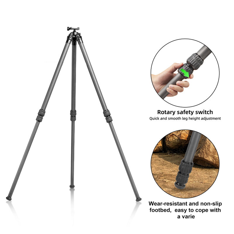 Load image into Gallery viewer, FANAUE ST-45 Carbon Fiber Tripod  With Arca Swiss quick release plate clamp with Rotating Ball Head Adapter,Load 44lb/20KG