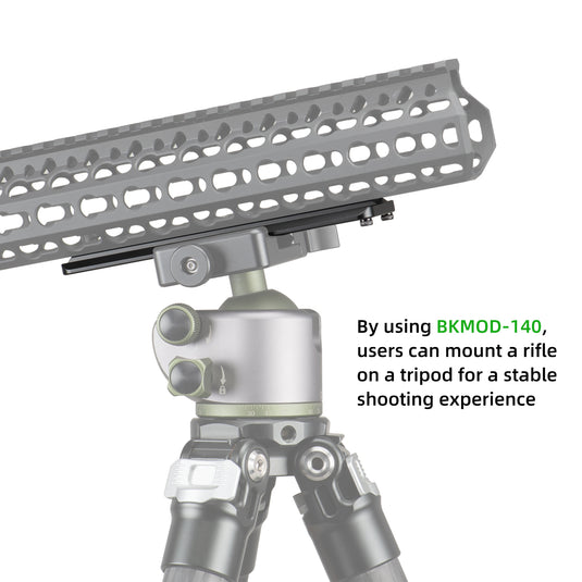 FANAUE Keymod Rail Tripod Plate Adapter Mount BKMOD-140 with Safety Stop Screws,for Tripod Ball Head Ballhead,Compatible Arca Swiss RRS Dovetail