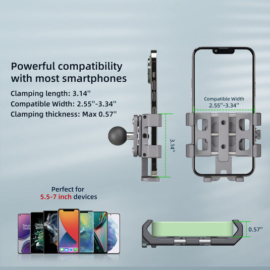 FANAUE Motorcycle Phone Mount Adapter with Shock Absorption Anti-Theft Function