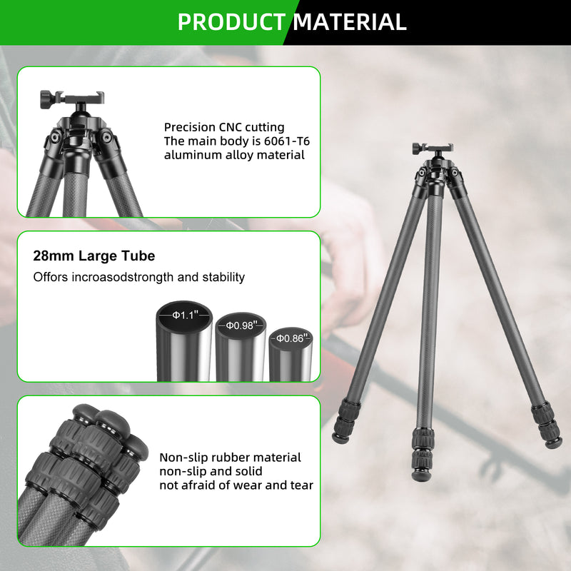 Load image into Gallery viewer, FANAUE ST-45 Carbon Fiber Tripod  With Arca Swiss quick release plate clamp with Rotating Ball Head Adapter,Load 44lb/20KG