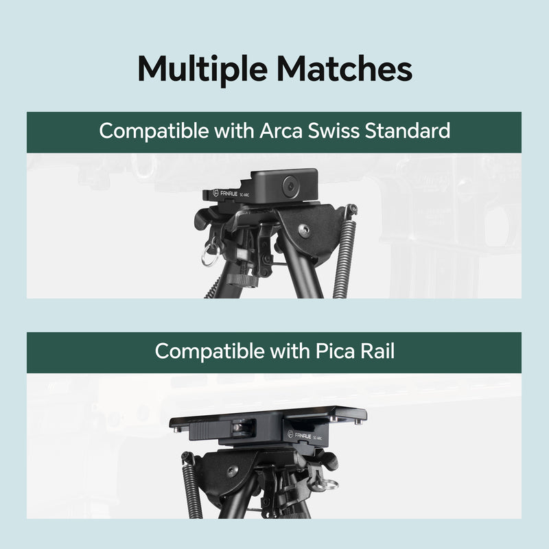 Load image into Gallery viewer, FANAUE SC-ARC Bipod Clamp Quick Release with Adapter Mount-Arca Swiss/RRS Dovetail to Picatinny