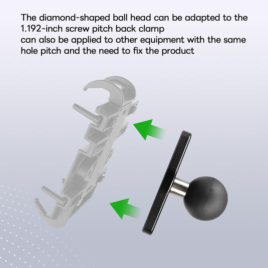 FANAUE Diamond Mount Base Compatible RAM Mount B Size 1" Ball Double Socket Arm, Center Distance Between Two Mounting Holes is 1.912'', Meets Industry Standard AMPS Hole Pattern,Made of Aluminum Alloy
