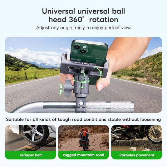 FANAUE Aluminum Phone Holder with 17, 20 , 1 " Ball Head Adapter for 6-8.5" Smartphone