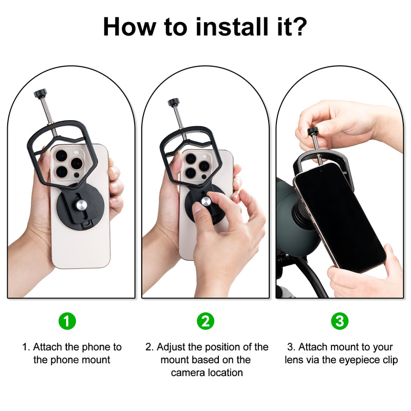 Load image into Gallery viewer, Magnetic Universal Spotting Scope Phone Adapter, Fits 2.16" Eyepiece Max(Only Available for iPhone)