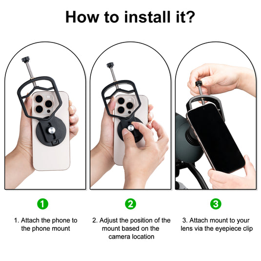 Magnetic Universal Spotting Scope Phone Adapter, Fits 2.16" Eyepiece Max(Only Available for iPhone)