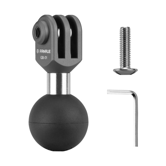 FANAUE GB-01 Action Camera Mount Interface 1" Ball Assembly,Compatible with GOPRO Hero 9/10/11 and Other Brands of Action Cameras