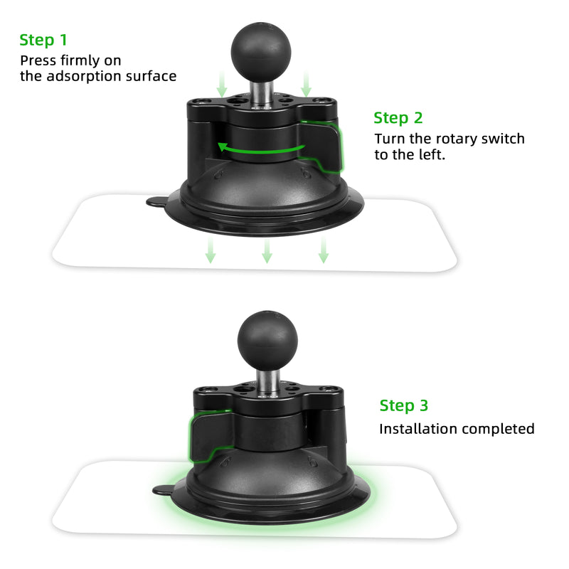 Load image into Gallery viewer, FANAUE Mount Twist-Lock Suction Cup Base with Vehicle Windshields SC-01 B Size 1" Ball for RAM Mounts