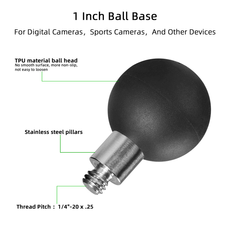 Load image into Gallery viewer, FANAUE B-1 Ball Adapter with 1/4"-20 Threaded Post Compatible with RAM Mounts B Size 1" Ball Components