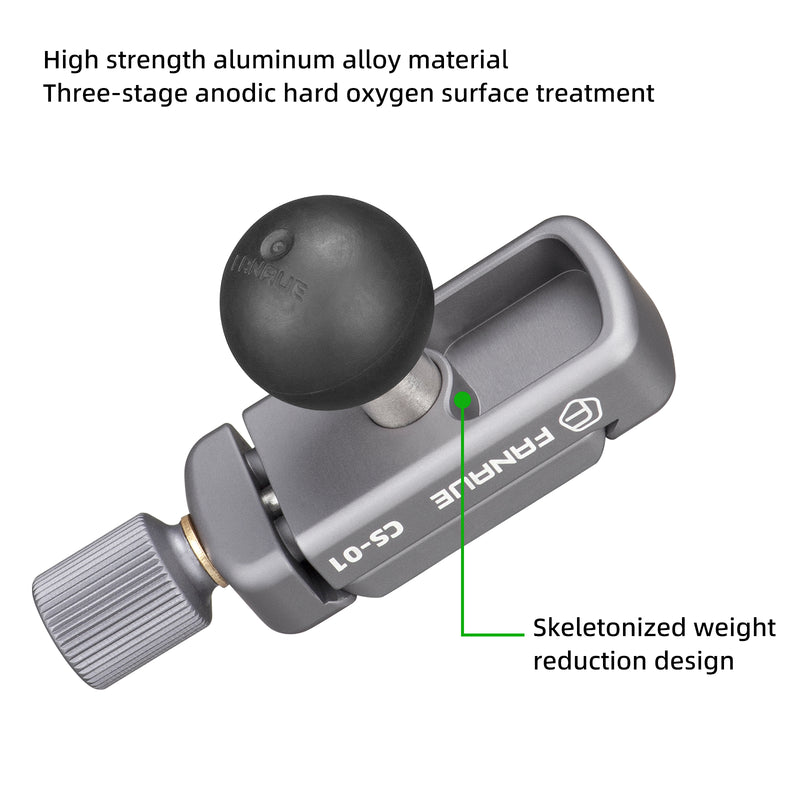 Load image into Gallery viewer, FANAUE CS-01 Arca Swiss/RRS Clamp with 1" Ball Adapter and 1/4" Screw for Professional Camera L Bracket Quick Release L Plate