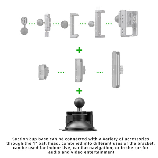 FANAUE Mount Twist-Lock Suction Cup Base with Vehicle Windshields SC-01 B Size 1" Ball for RAM Mounts