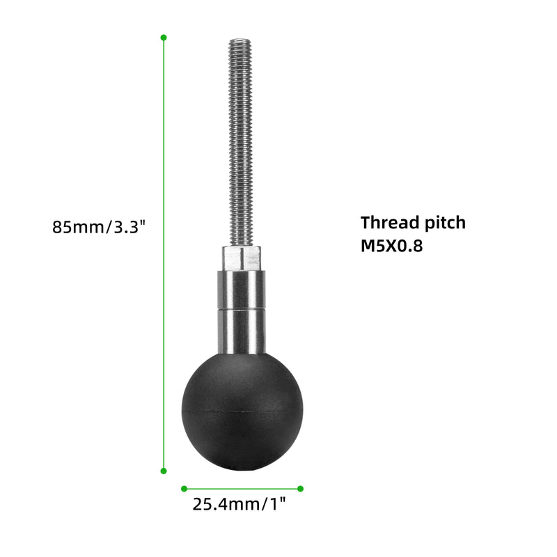 Load image into Gallery viewer, FANAUE M5 1" Ball Assembly with M5 X 0.8 Threaded Post,DA-60 DA-90 Double Socket Arm Screw Replacement Assemblies