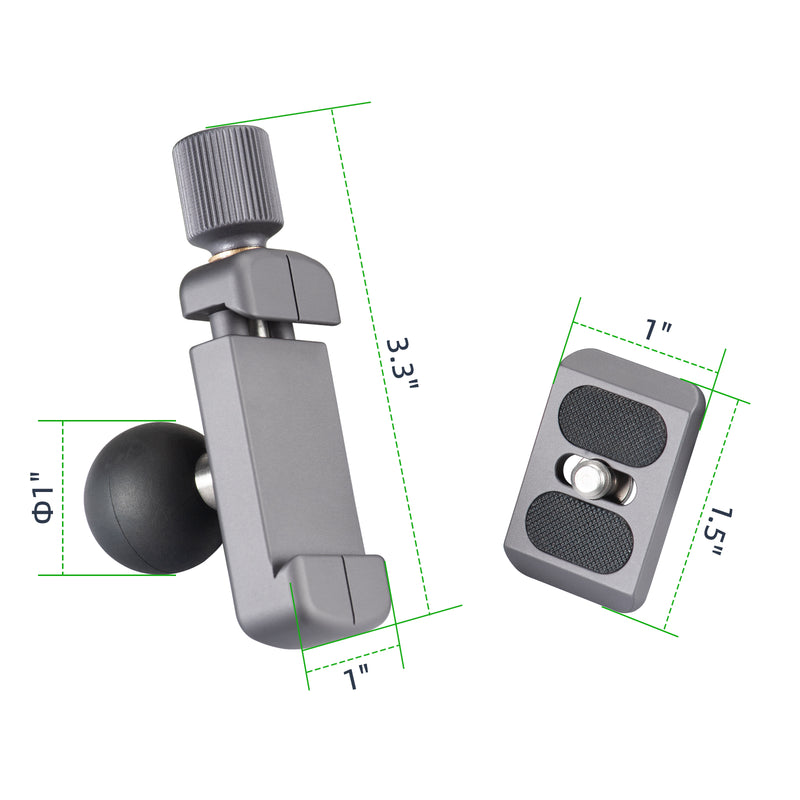 Load image into Gallery viewer, FANAUE CS-01 Arca Swiss/RRS Clamp with 1" Ball Adapter and 1/4" Screw for Professional Camera L Bracket Quick Release L Plate