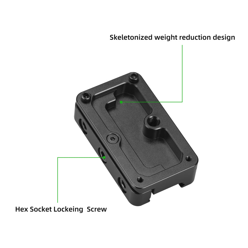 Load image into Gallery viewer, FANAUE FGP-65 Picatinny Arca-Swiss Compatible Rail Plate with Anti-slip Slot, CNC Machined Aluminum,Tripod Dovetail Adapter Mount