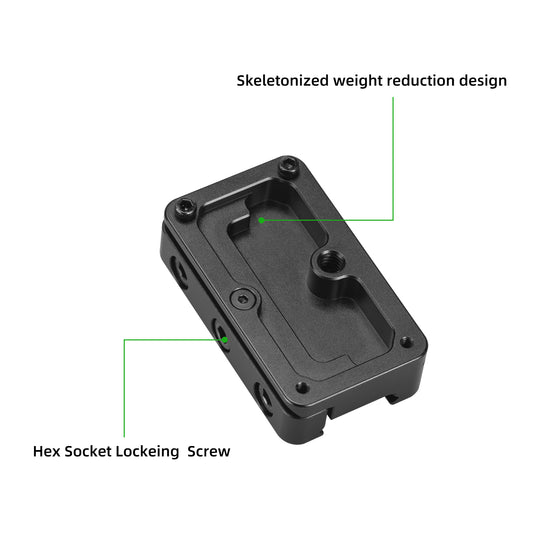 FANAUE FGP-65 Picatinny Arca-Swiss Compatible Rail Plate with Anti-slip Slot, CNC Machined Aluminum,Tripod Dovetail Adapter Mount