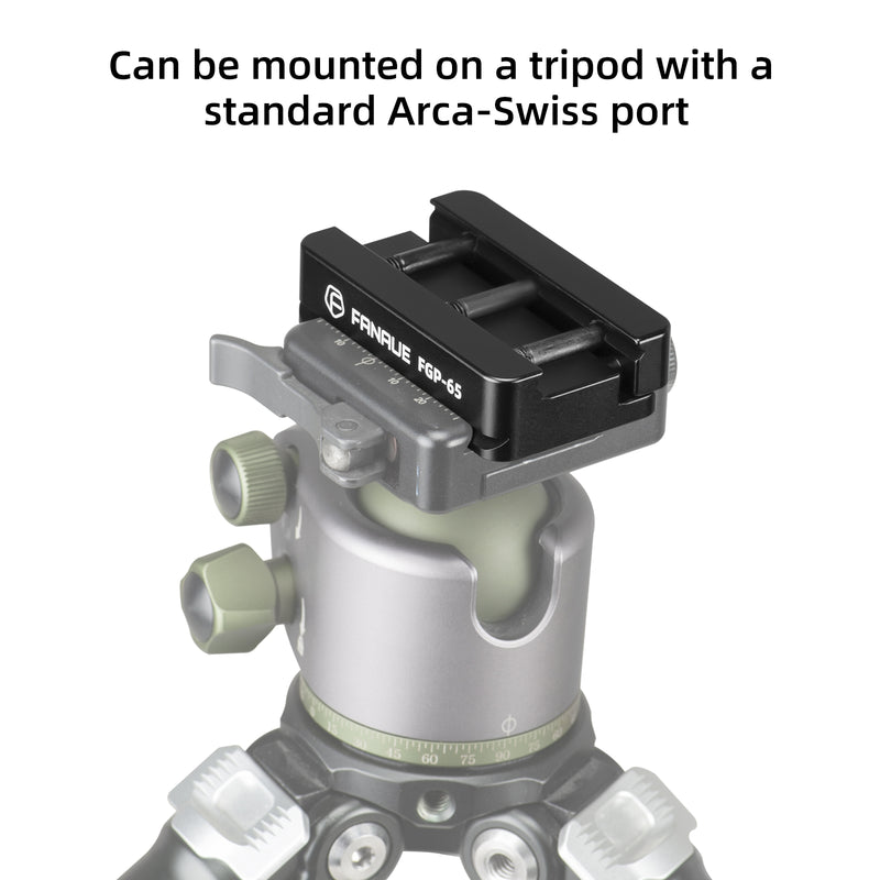 Load image into Gallery viewer, FANAUE FGP-65 Picatinny Arca-Swiss Compatible Rail Plate with Anti-slip Slot, CNC Machined Aluminum,Tripod Dovetail Adapter Mount