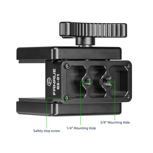 FANAUE GS-01 Arca Swiss Hunting Tripod Clamp with Quick Release Plate for Enhanced Accuracy in Hunting and Shooting