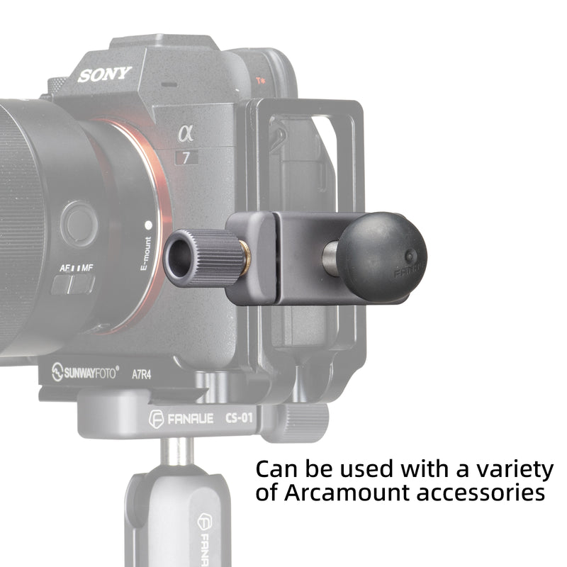 Load image into Gallery viewer, FANAUE CS-01 Arca Swiss/RRS Clamp with 1" Ball Adapter and 1/4" Screw for Professional Camera L Bracket Quick Release L Plate