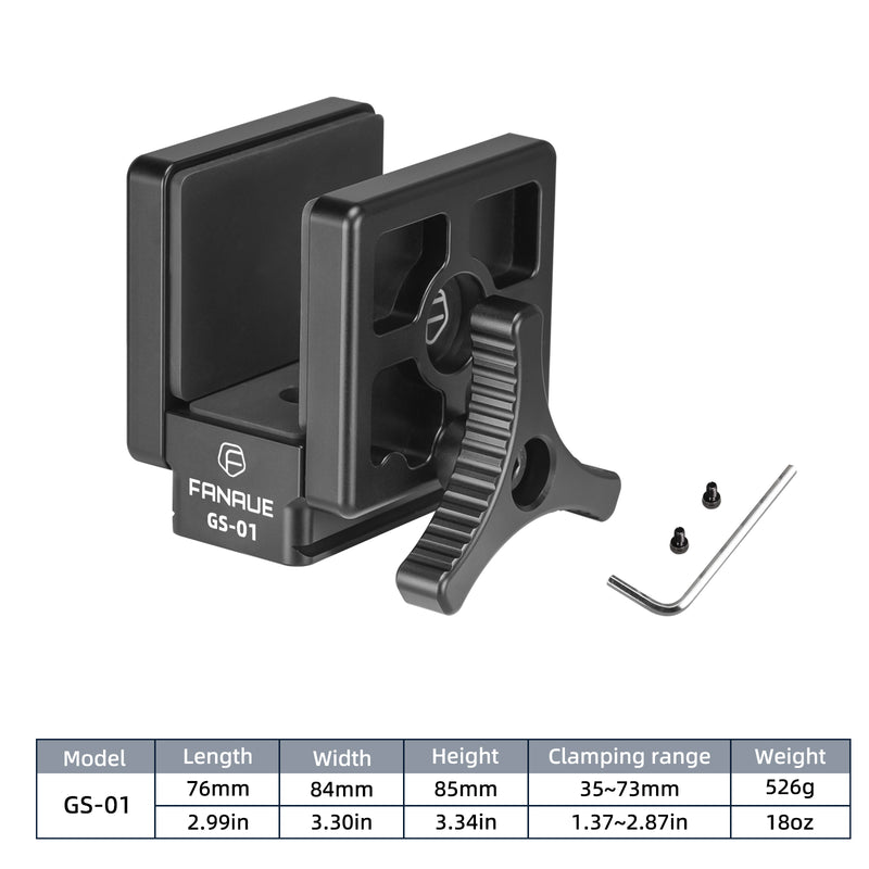 Load image into Gallery viewer, FANAUE GS-01 Arca Swiss Hunting Tripod Clamp with Quick Release Plate for Enhanced Accuracy in Hunting and Shooting