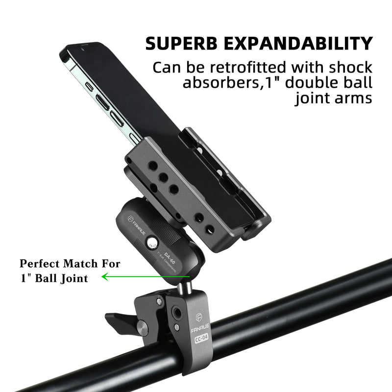 Load image into Gallery viewer, FANAUE CC-04 Strong rod Clamp with Detachable 1" Ball Head