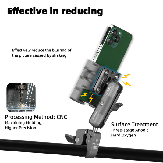 FANAUE 360 Rotation Shock Absorber Universal Motorbike Phone Mount