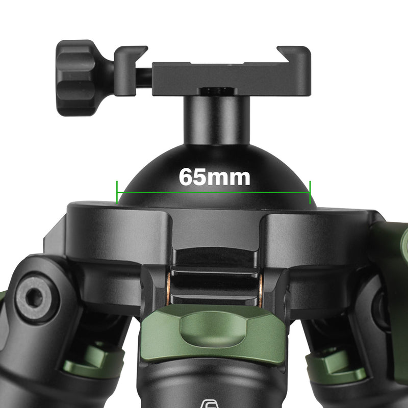 Load image into Gallery viewer, FANAUE ST-65 Carbon Fiber Tripod  With Arca Swiss quick release plate clamp with Rotating Ball Head Adapter,Load 55.12lb/25KG
