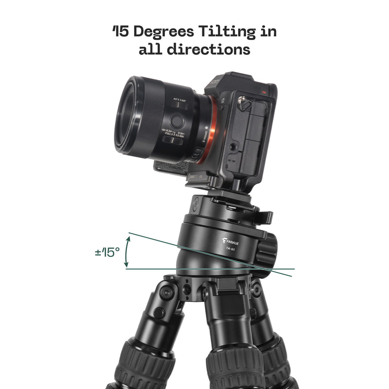 Load image into Gallery viewer, FANAUE TA-65T Ball Head Tripod Leveling Base with ARCA Clamp Bubble Level Function for Camera Shooting &amp; Hunting Mounts Product
