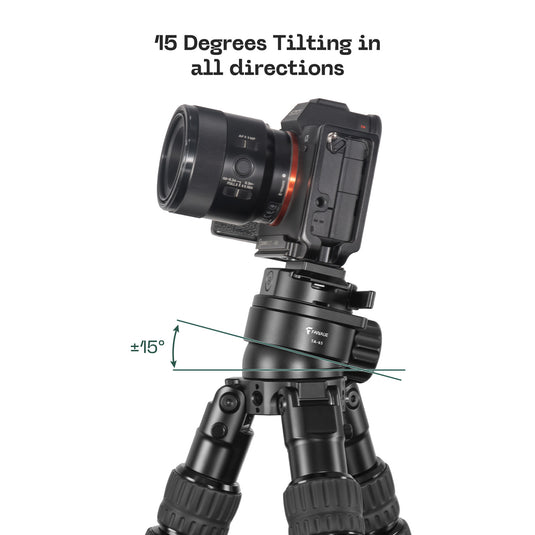 FANAUE TA-65T Ball Head Tripod Leveling Base with ARCA Clamp Bubble Level Function for Camera Shooting & Hunting Mounts Product
