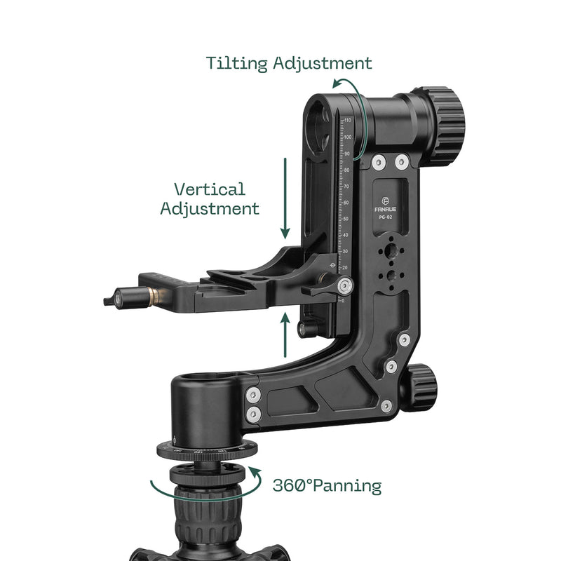 Load image into Gallery viewer, FANAUE  360 Degree Panoramic Gimbal Head Aluminum Load 66 lbs (30 Kgs)(PG-02)
