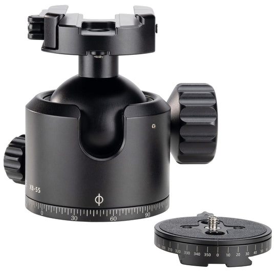 FANAUE XB-55T Precision Rotation Scale Panoramic Ball Head With Arca Quick Release Plate Precision Rotation Scale For Shooting Hunting photography (Load 30KG))