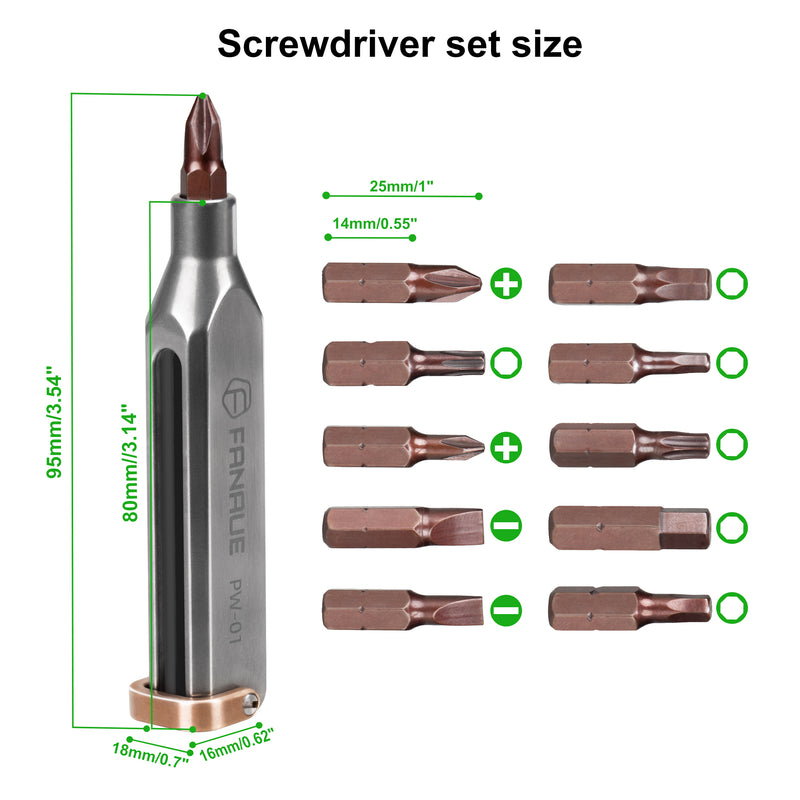 Load image into Gallery viewer, FANAUE Titanium Pocket Screwdriver, Precision Screwdriver Set, Professional Grade Magnetic Repair Tool Kit for Electronics.
