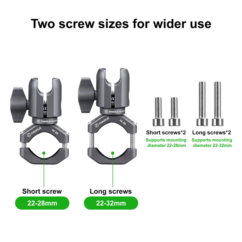 Load image into Gallery viewer, FANAUE Single Socket Arm with Handlebar Clamp Mount U-Bolt Base Compatible with RAM Mounts 1 Inch Ball Head and Bike Motorcycle Phone Holder, Can be Installed on 0.87-1.26&quot; Diameter Rail Round Rod.
