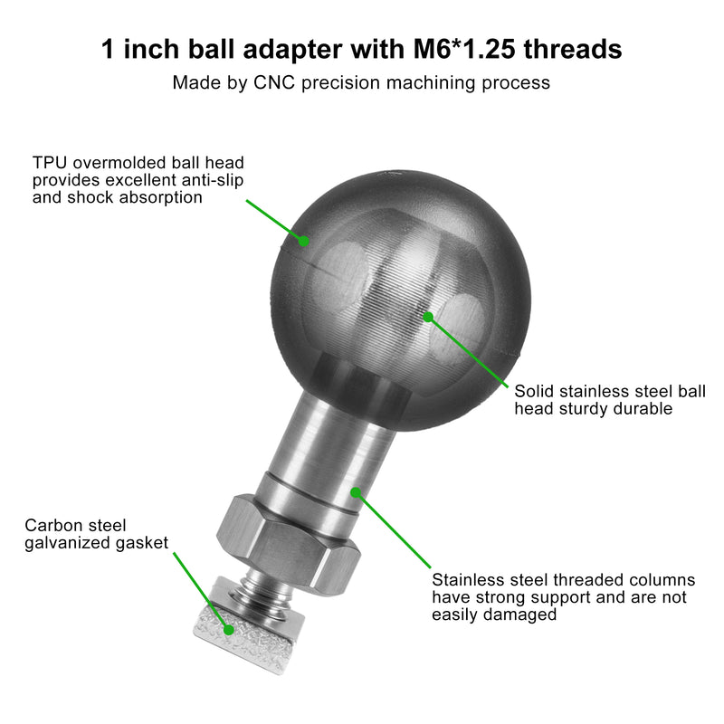 Load image into Gallery viewer, FANAUE M6T Track Ball with T-bolt Attachment Consists of Ball Bead with M6*1.0 Thread
