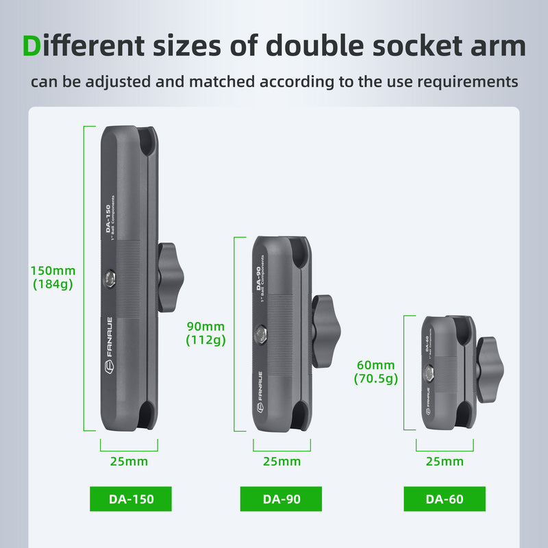 Load image into Gallery viewer, FANAUE Aluminum Alloy Double Socket Arm Compatible With 1inch Balll
