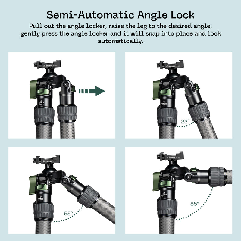 Load image into Gallery viewer, FANAUE ST Series Traditional Style Inverted 2 section Carbon Fiber Tripod Compatible With Arca Swiss and Picatinny Rail(Load 25kg))
